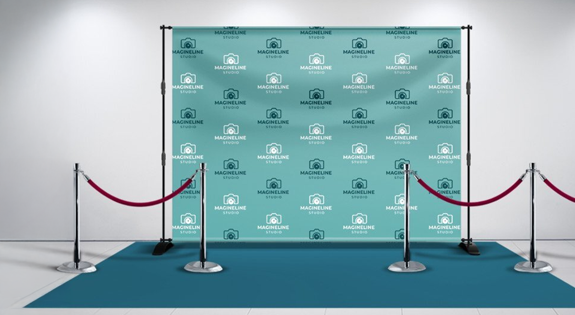 Custom printed step and repeat logo backdrop in Miami
