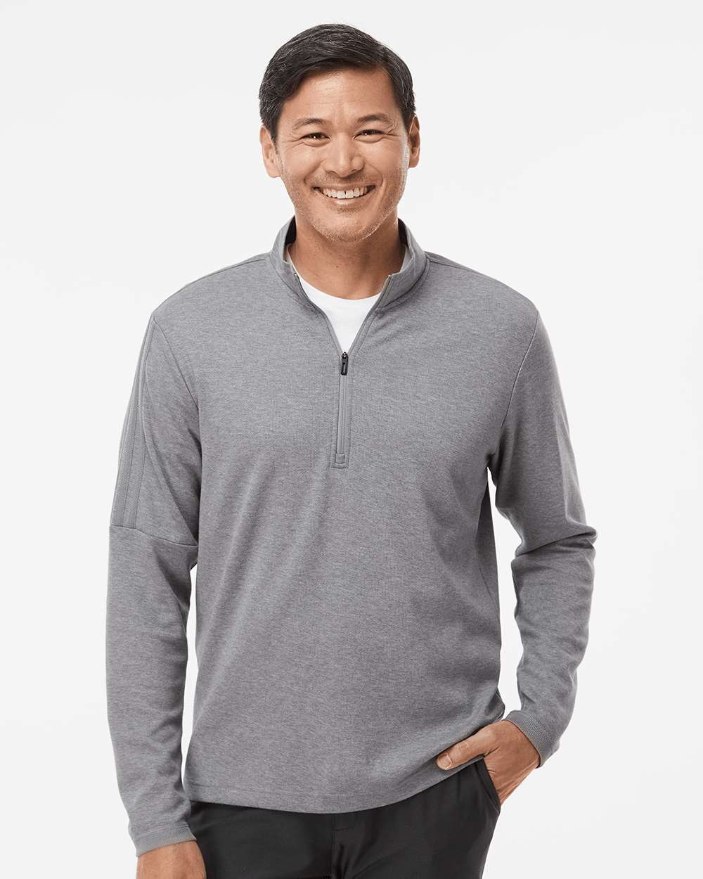 Adidas Men's 3-Stripes Quarter-Zip Sweater Pullover A554