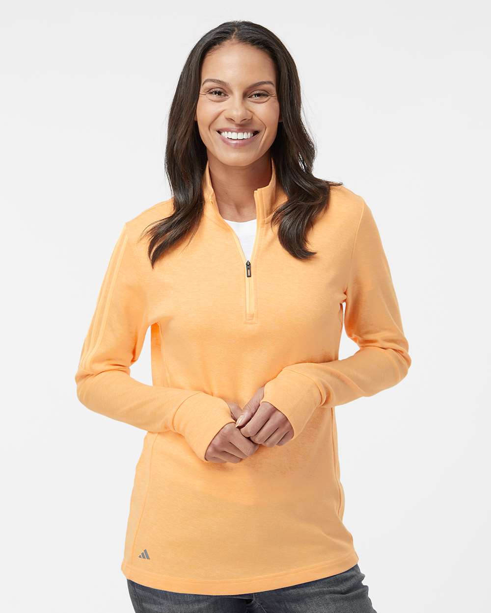 Adidas Women's 3-Stripes Quarter-Zip Sweater Pullover A555