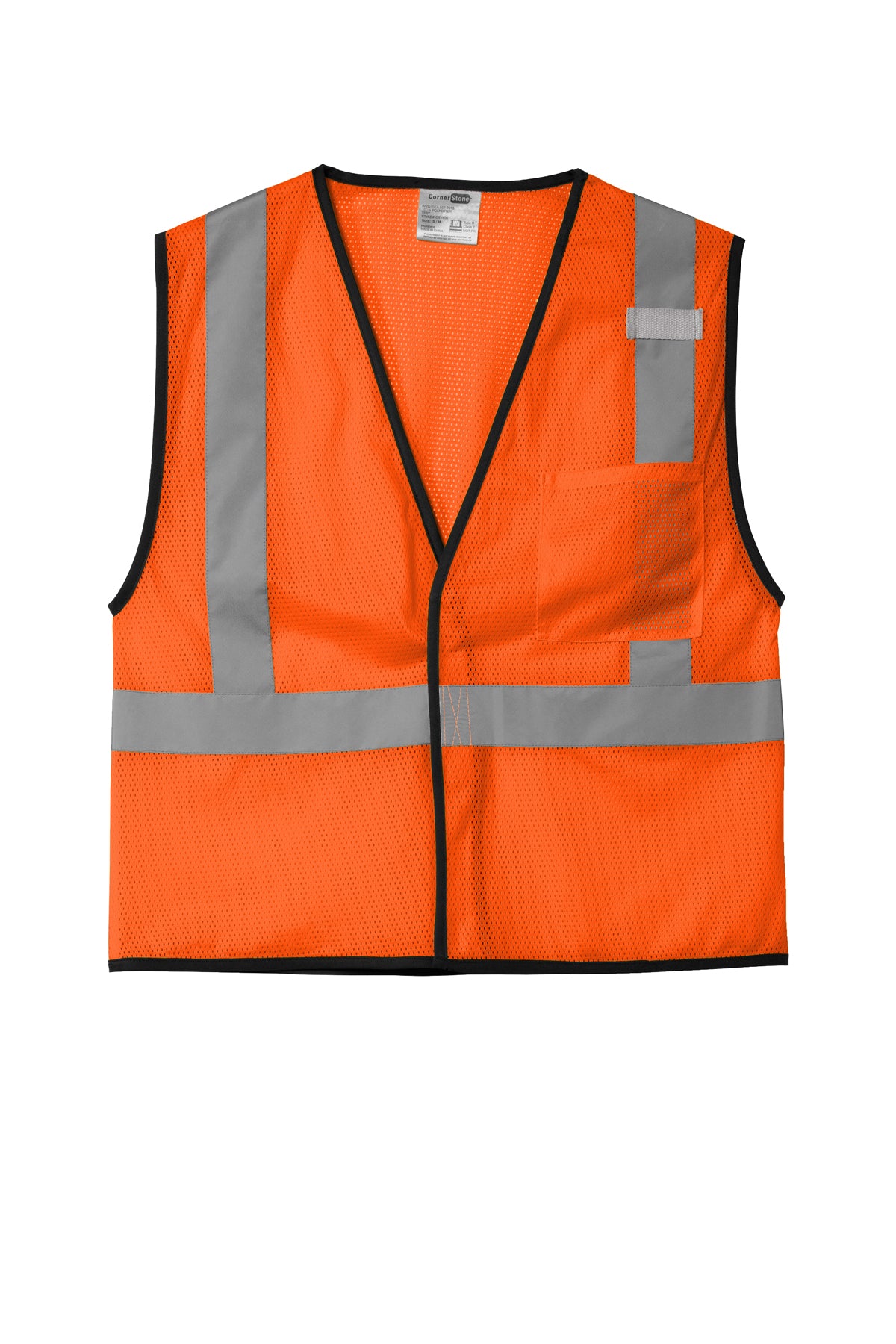 CornerStone ® ANSI 107 Class 2 Economy Mesh One-Pocket Vest | CSV100 - The Lemon Print & Design Studio 