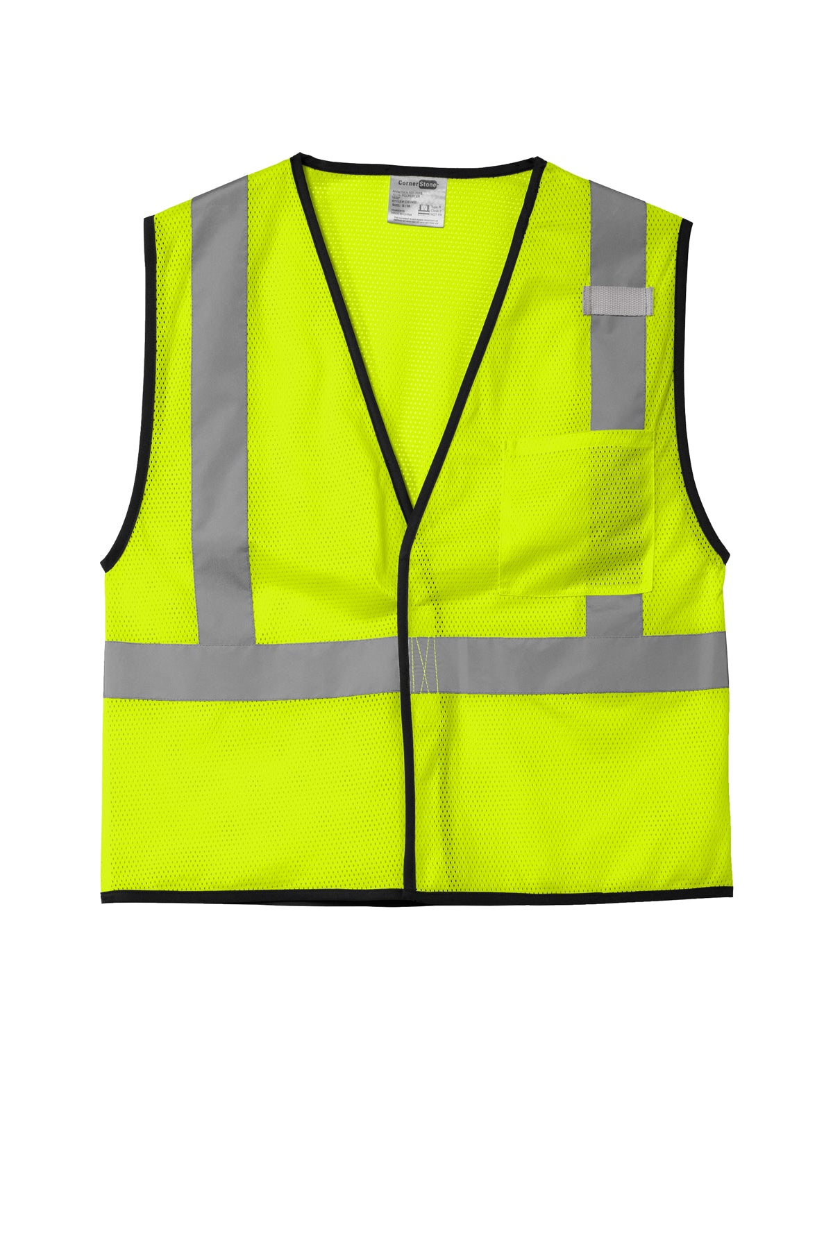 CornerStone ® ANSI 107 Class 2 Economy Mesh One-Pocket Vest | CSV100 - The Lemon Print & Design Studio 