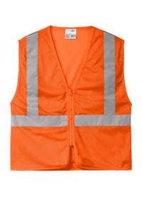 CornerStone® ANSI 107 Class 2 Economy Mesh Zippered Vest | CSV101 - The Lemon Print & Design Studio 