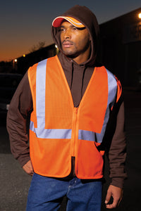 CornerStone® ANSI 107 Class 2 Economy Mesh Zippered Vest | CSV101 - The Lemon Print & Design Studio 