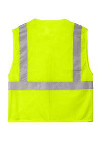CornerStone® ANSI 107 Class 2 Economy Mesh Zippered Vest | CSV101 - The Lemon Print & Design Studio 