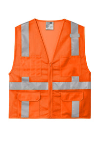CornerStone® ANSI 107 Class 2 Mesh Six-Pocket Zippered Vest | CSV104 - The Lemon Print & Design Studio 