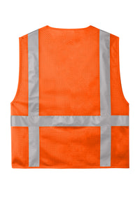 CornerStone® ANSI 107 Class 2 Mesh Six-Pocket Zippered Vest | CSV104 - The Lemon Print & Design Studio 