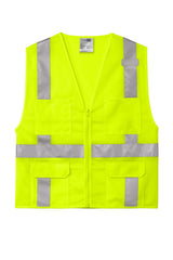 CornerStone® ANSI 107 Class 2 Mesh Six-Pocket Zippered Vest | CSV104 - The Lemon Print & Design Studio 