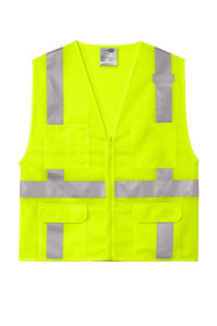 CornerStone® ANSI 107 Class 2 Mesh Six-Pocket Zippered Vest | CSV104 - The Lemon Print & Design Studio 