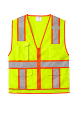CornerStone® ANSI 107 Class 2 Surveyor Zippered Two-Tone Vest | CSV105 - The Lemon Print & Design Studio 