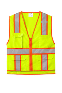 CornerStone® ANSI 107 Class 2 Surveyor Zippered Two-Tone Vest | CSV105 - The Lemon Print & Design Studio 