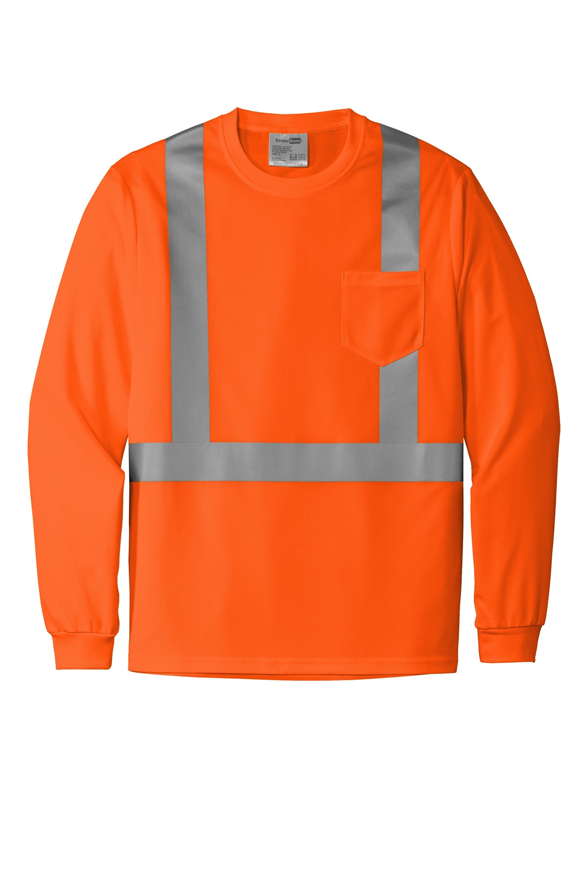 CornerStone® ANSI 107 Class 2 Mesh Long Sleeve Tee | CS201 - The Lemon Print & Design Studio 