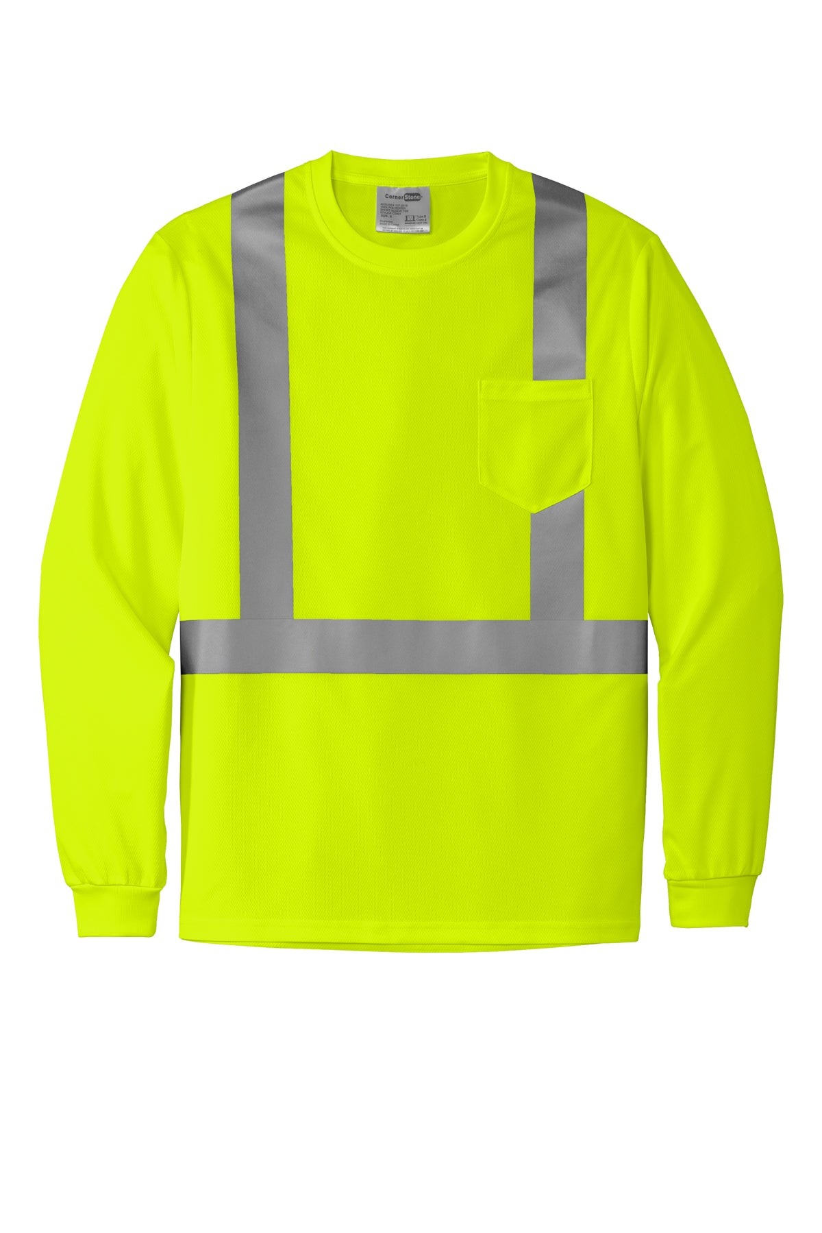 CornerStone® ANSI 107 Class 2 Mesh Long Sleeve Tee | CS201 - The Lemon Print & Design Studio 