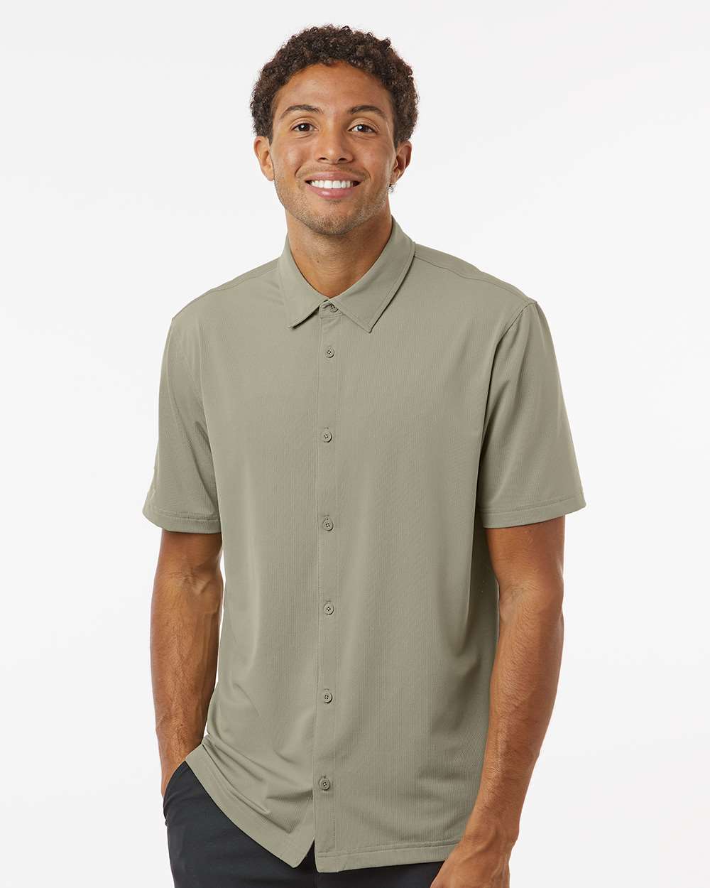 Adidas Men's Full Button Down Short Sleeve Shirt A595