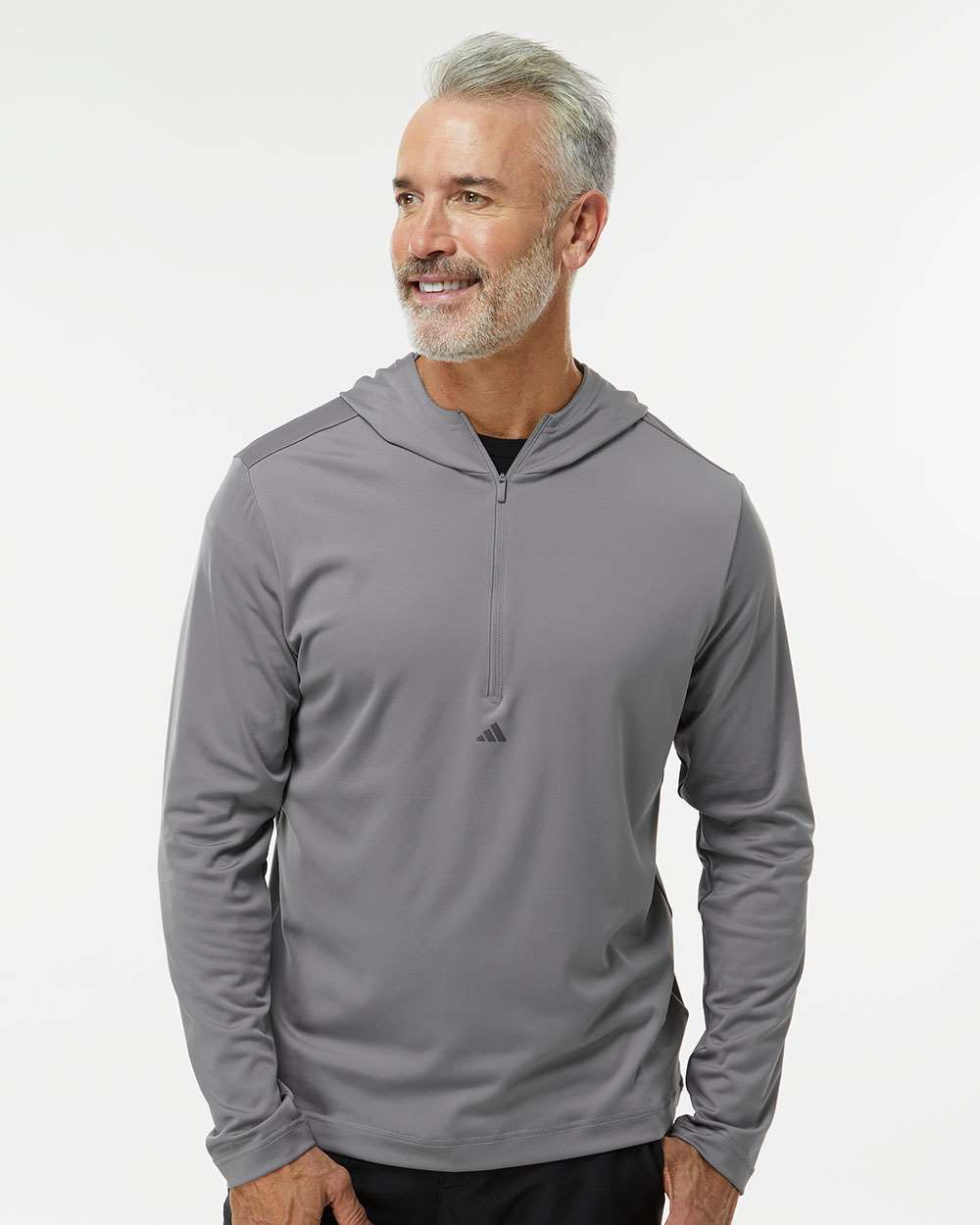 Adidas Men's Lightweight Quarter-Zip Hooded Pullover A596