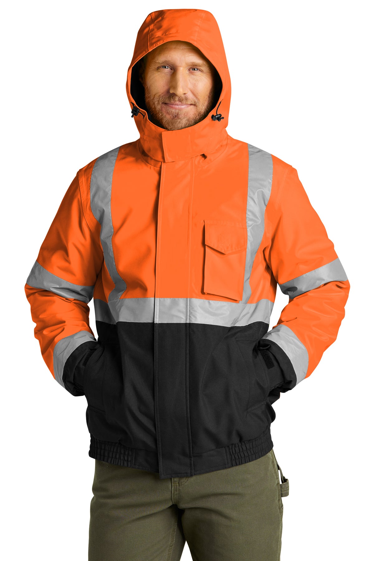CornerStone® ANSI 107 Class 3 Economy Waterproof Insulated Bomber Jacket | CSJ500 - The Lemon Print & Design Studio 