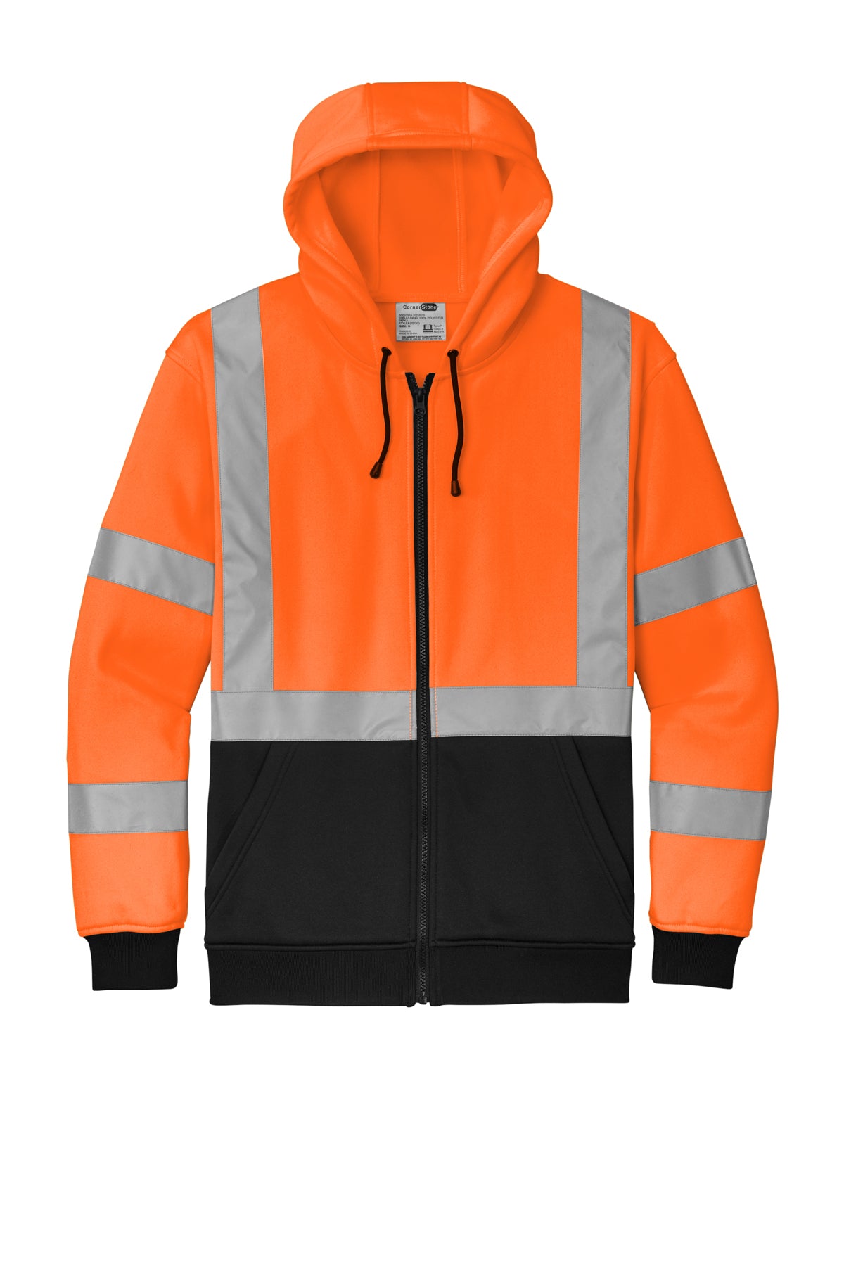 CornerStone® ANSI 107 Class 3 Heavy-Duty Fleece Full-Zip Hoodie | CSF300 - The Lemon Print & Design Studio 