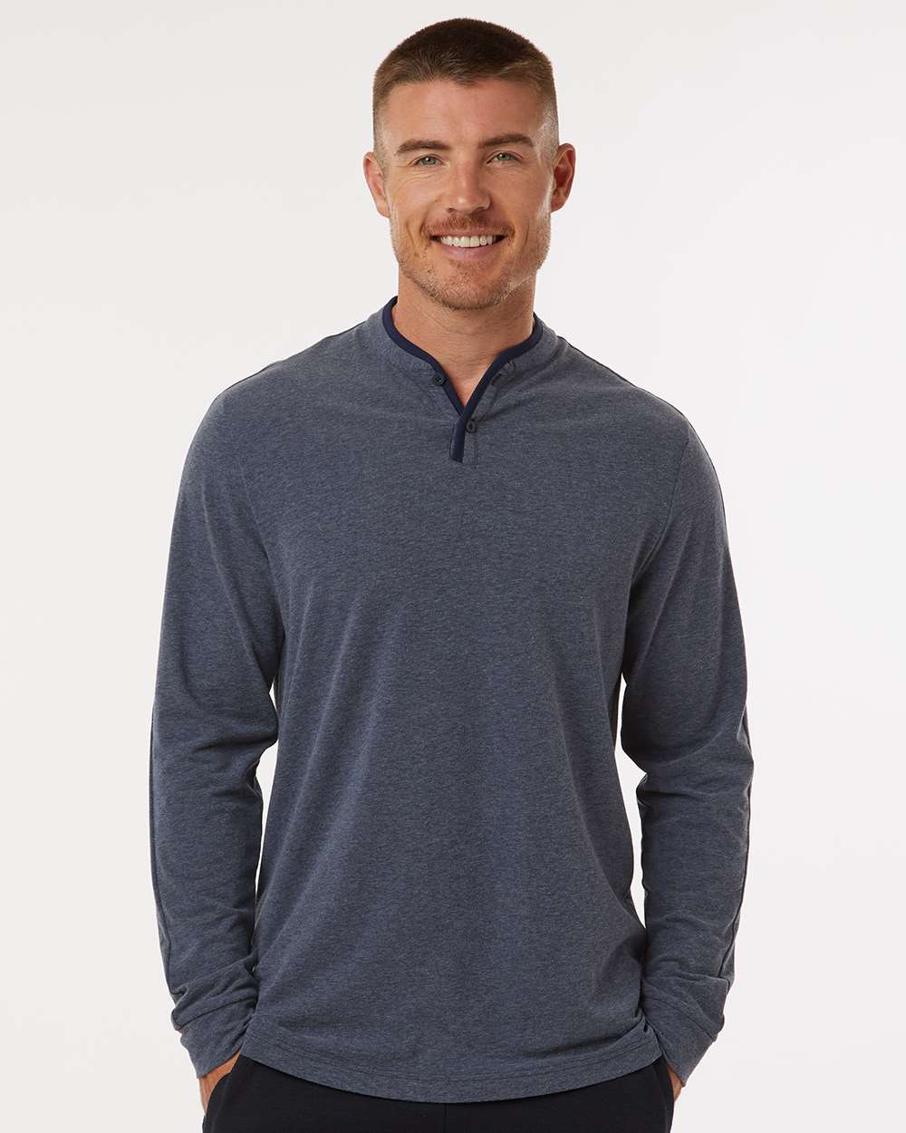 Adidas Men's Henley Long Sleeve T-Shirt A597