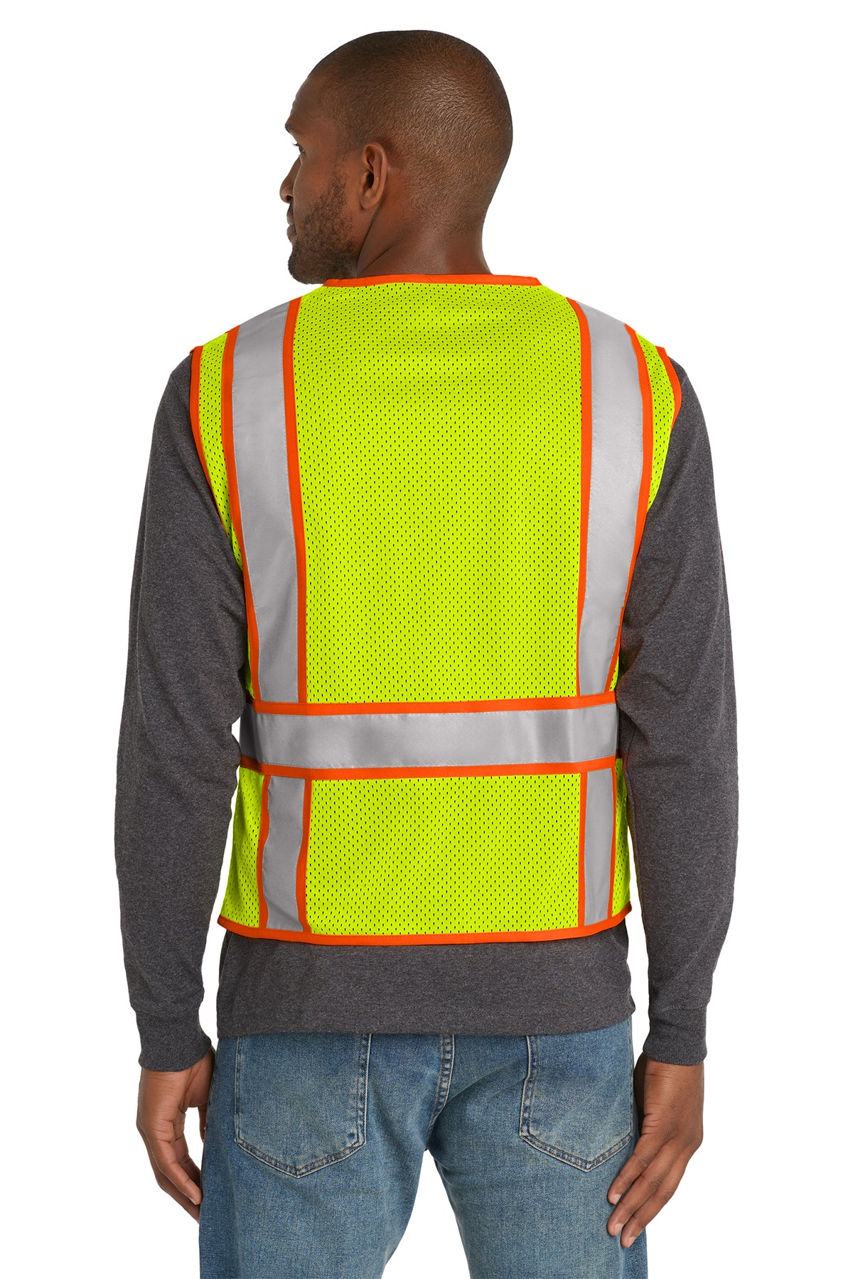 CornerStone® ANSI 107 Class 2 Mesh Zippered Two-Tone Vest | CSV103 - The Lemon Print & Design Studio 