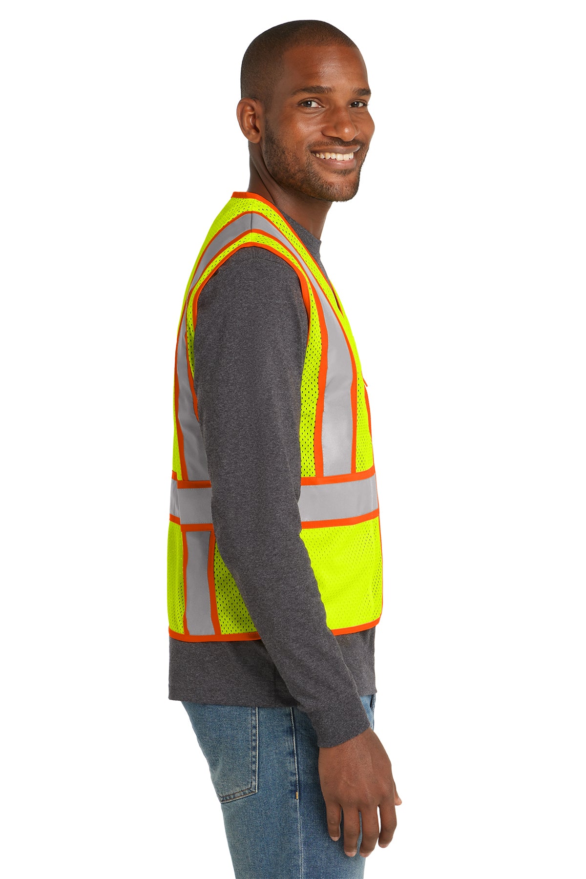 CornerStone® ANSI 107 Class 2 Mesh Zippered Two-Tone Vest | CSV103 - The Lemon Print & Design Studio 