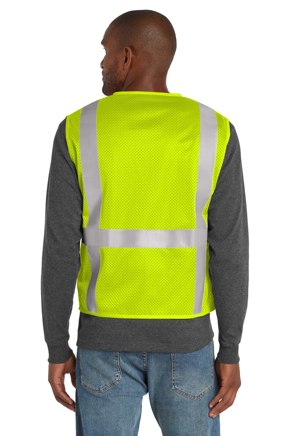CornerStone® ANSI 107 Class 2 Mesh Six-Pocket Zippered Vest | CSV104 - The Lemon Print & Design Studio 