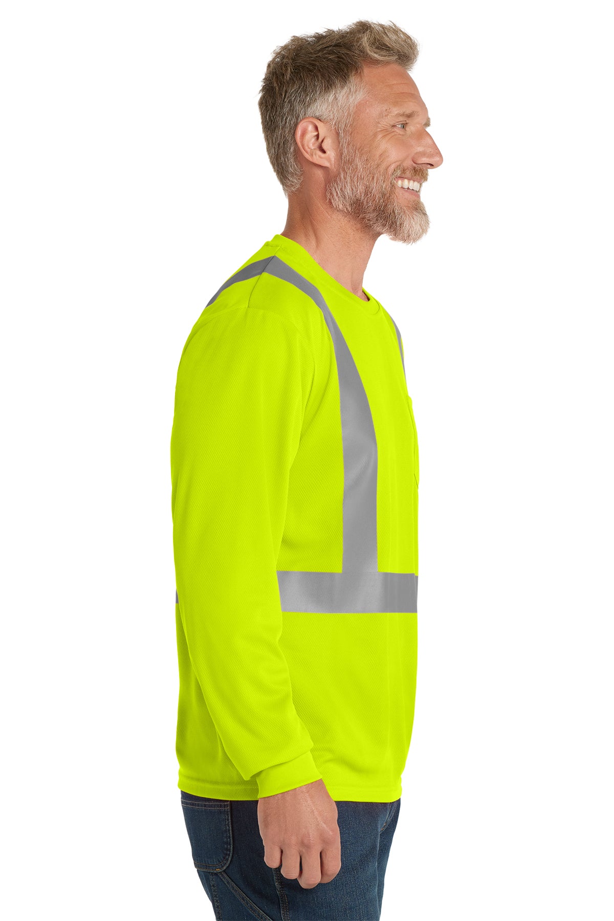 CornerStone® ANSI 107 Class 2 Mesh Long Sleeve Tee | CS201 - The Lemon Print & Design Studio 
