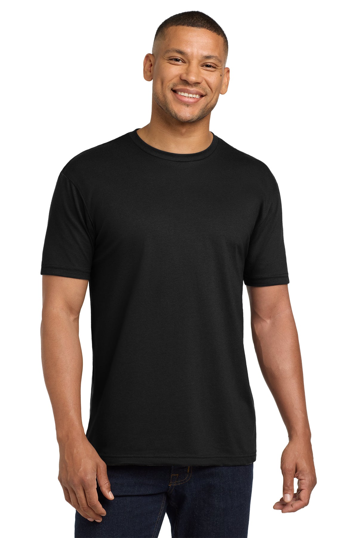 Next Level 6410 CVC Sueded T-Shirt - Black