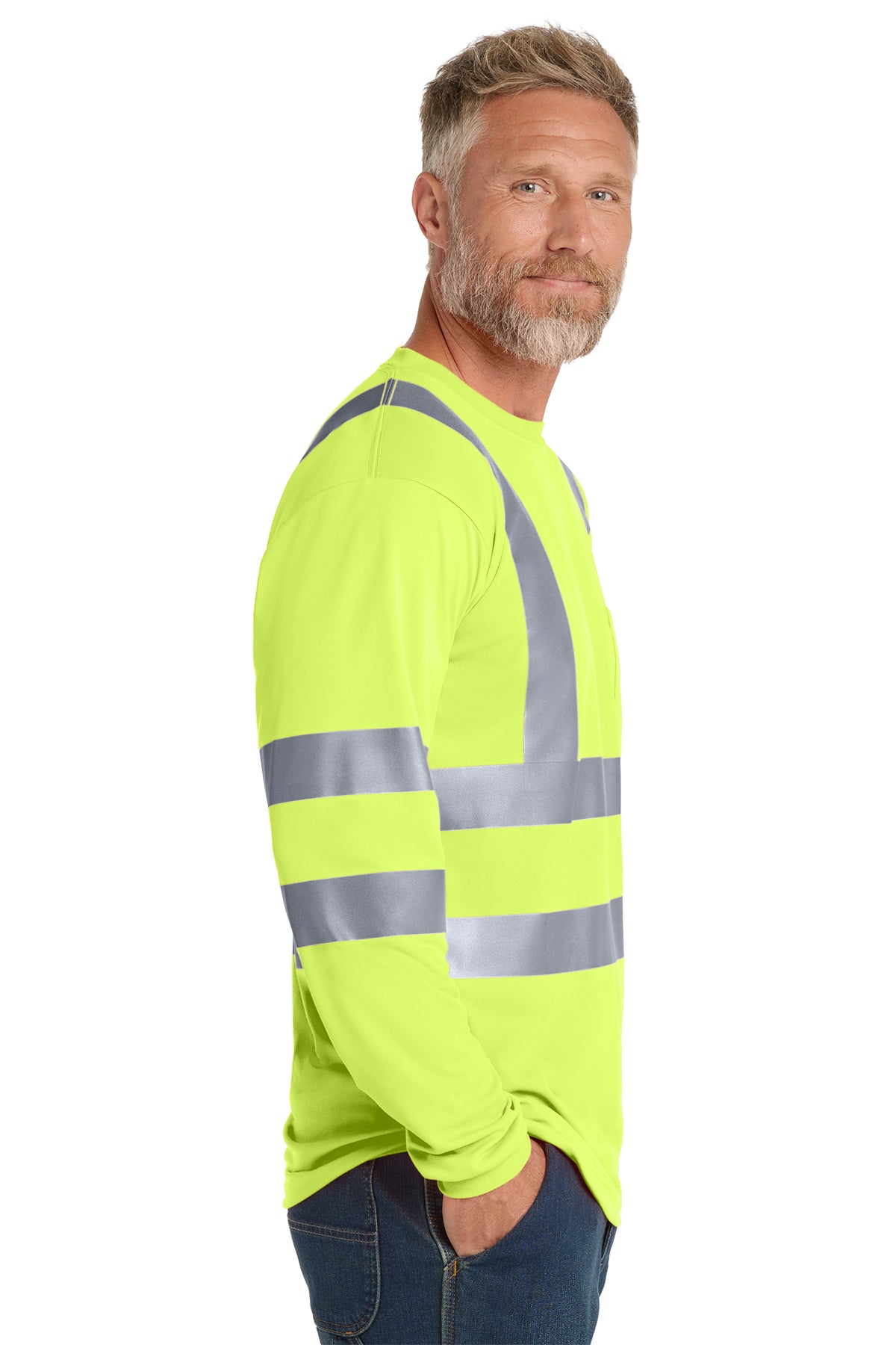 CornerStone® - ANSI 107 Class 3 Long Sleeve Snag-Resistant Reflective T-Shirt | CS409 - The Lemon Print & Design Studio 
