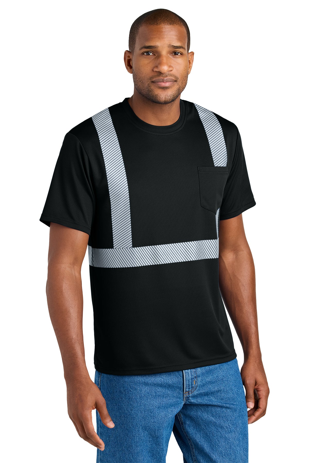 CornerStone® Enhanced Visibility Segmented Tape Tee| CS206 - The Lemon Print & Design Studio 