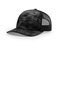 Richardson 112PFP Flat-Bill Trucker Cap - Kryptek Typhon/ Black