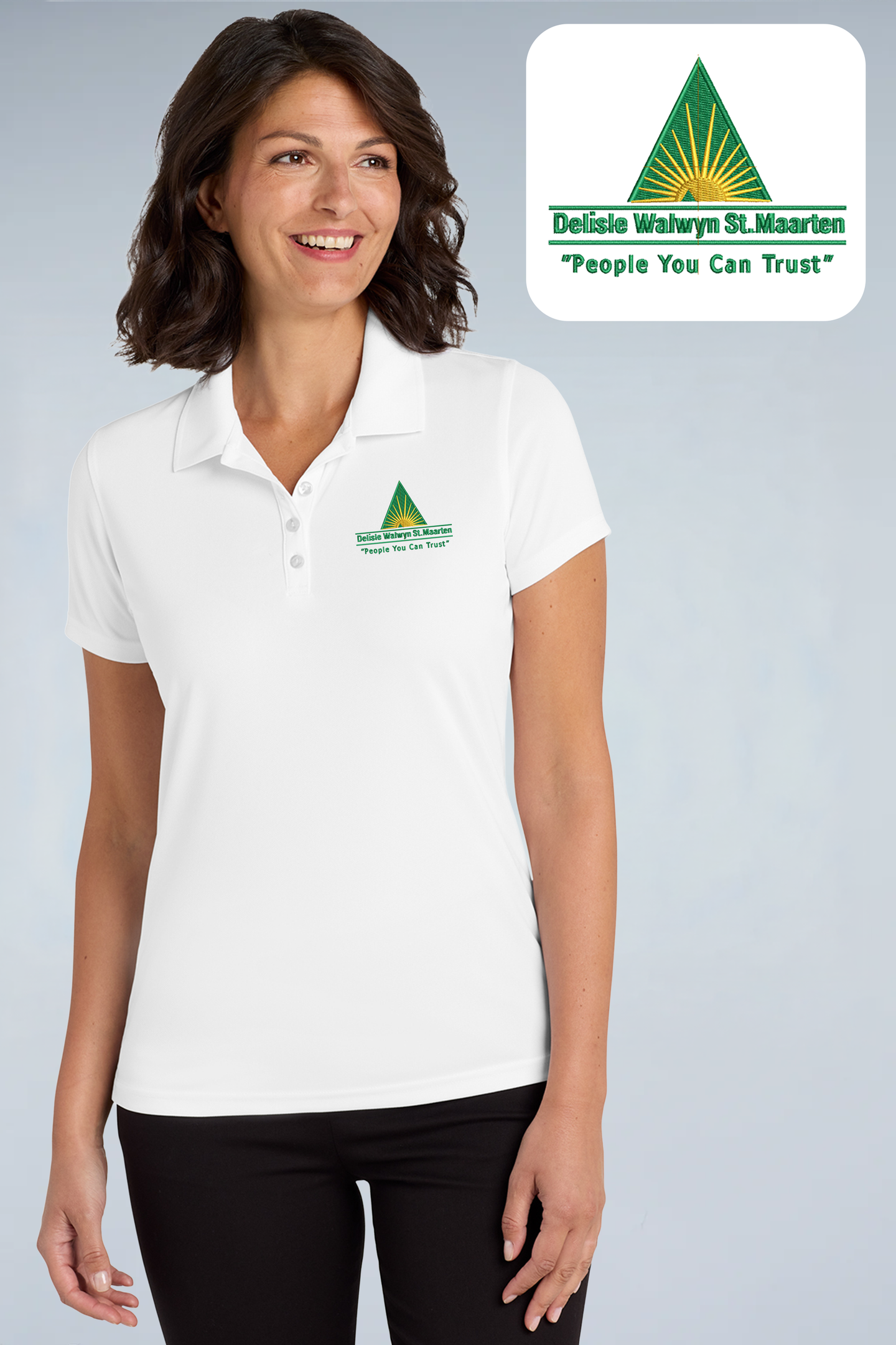 Delisle Walwyn St. Maarten - Port Authority ®  Women's Dry Zone ®  UV Micro-Mesh Polo. LK110