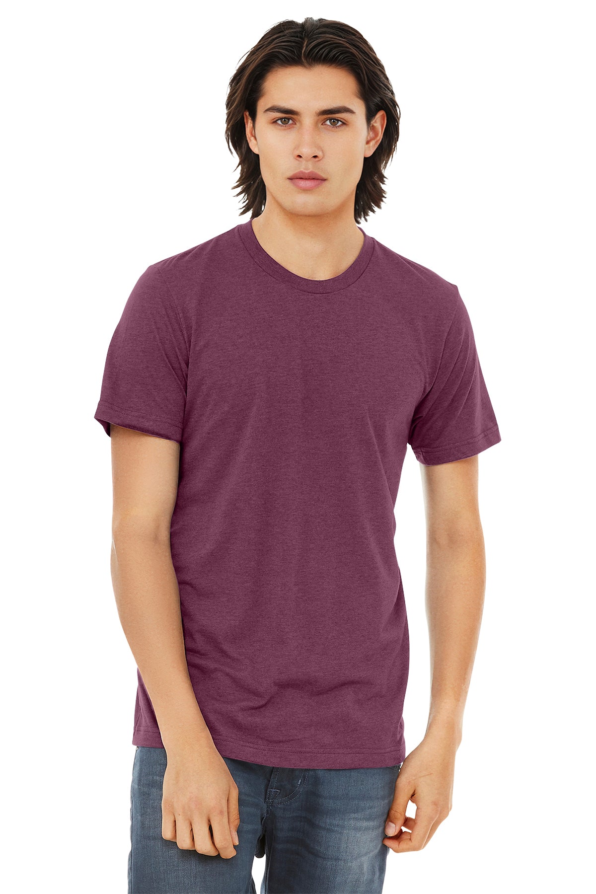 Bella+Canvas 3413 Triblend T-Shirt - Maroon Triblend