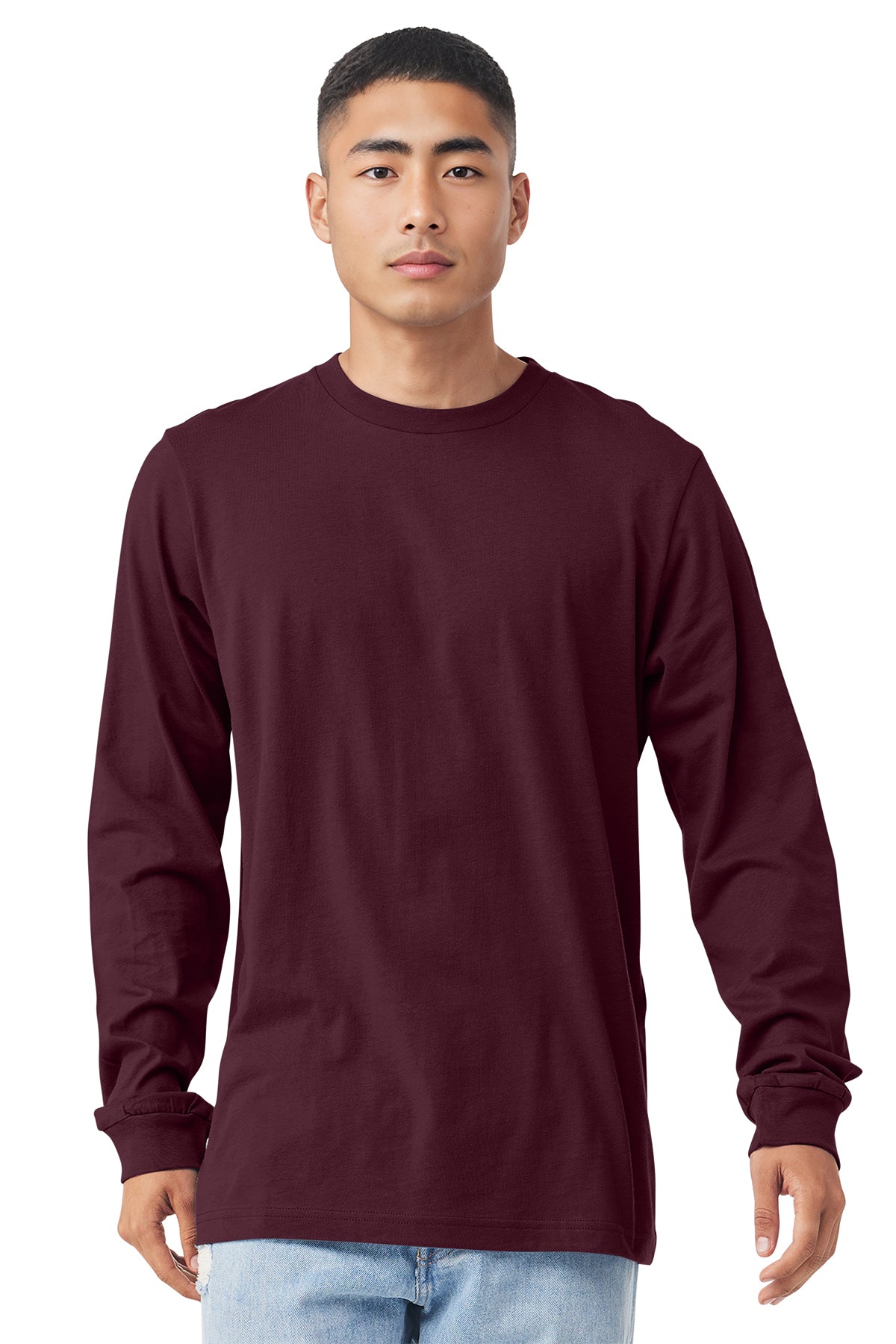 3501 Bella + Canvas Unisex Jersey Long-Sleeve T-Shirt - Maroon