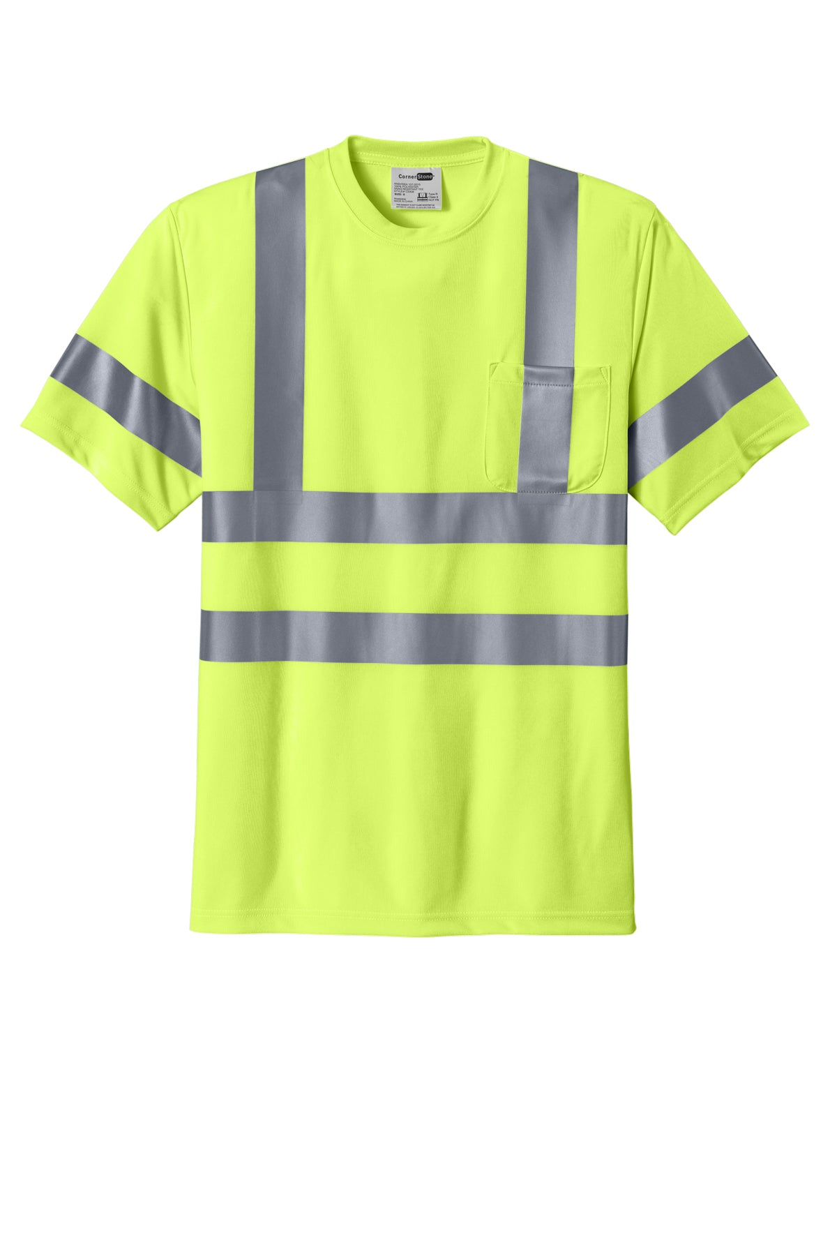 CornerStone® - ANSI 107 Class 3 Short Sleeve Snag-Resistant Reflective T-Shirt | CS408 - The Lemon Print & Design Studio 