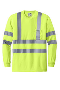 CornerStone® - ANSI 107 Class 3 Long Sleeve Snag-Resistant Reflective T-Shirt | CS409 - The Lemon Print & Design Studio 