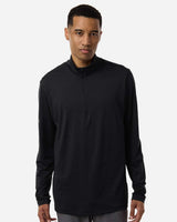 A708 Adidas Men's Textured Stripe Quarter-Zip Pullover