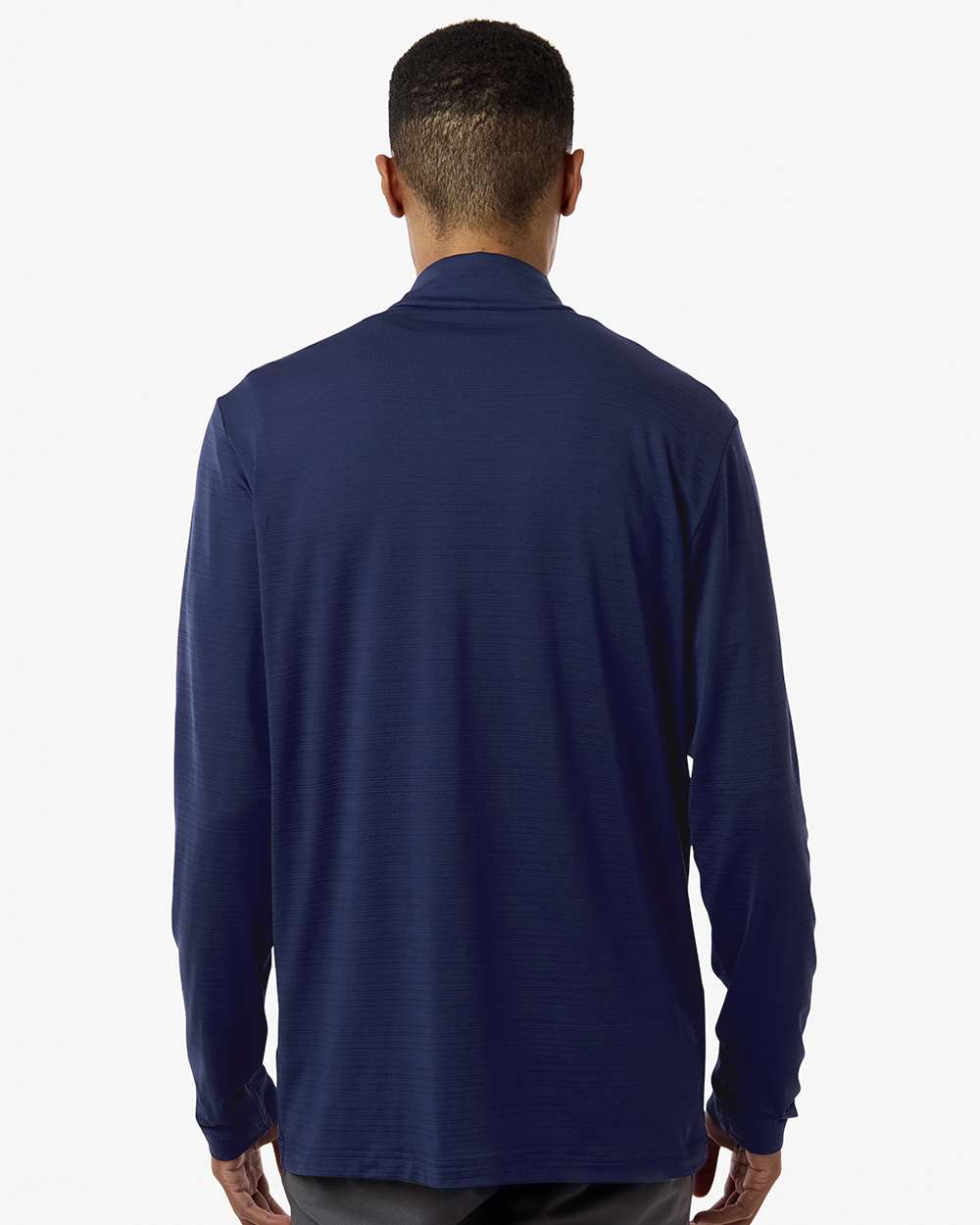 A708 Adidas Men's Textured Stripe Quarter-Zip Pullover