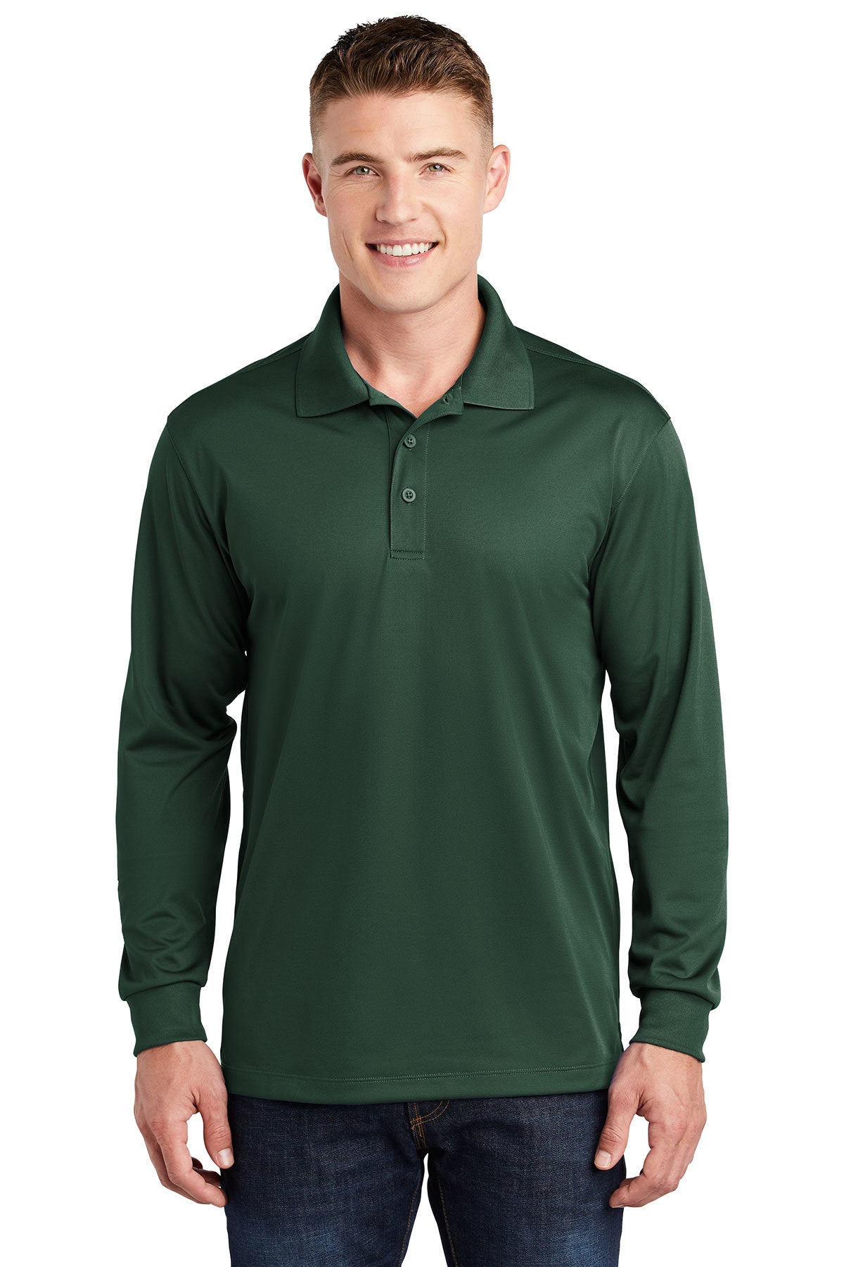 Sport-Tek® Long Sleeve Micropique Sport-Wick® Polo | ST657 - The Lemon Print & Design Studio 
