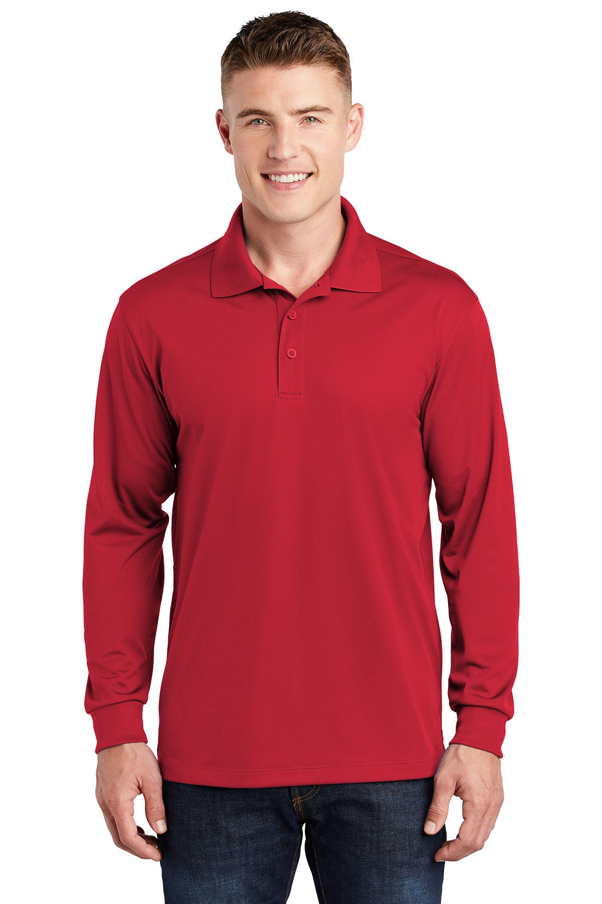 Sport-Tek® Long Sleeve Micropique Sport-Wick® Polo | ST657 - The Lemon Print & Design Studio 