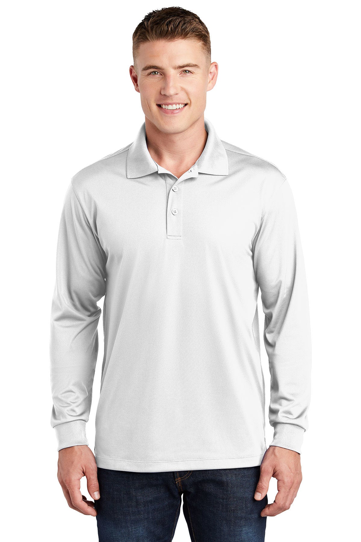 Sport-Tek® Long Sleeve Micropique Sport-Wick® Polo | ST657 - The Lemon Print & Design Studio 