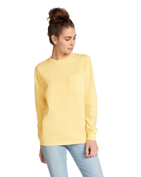 Unisex Garment-Dyed Heavyweight Long Sleeve Pocket T-Shirt