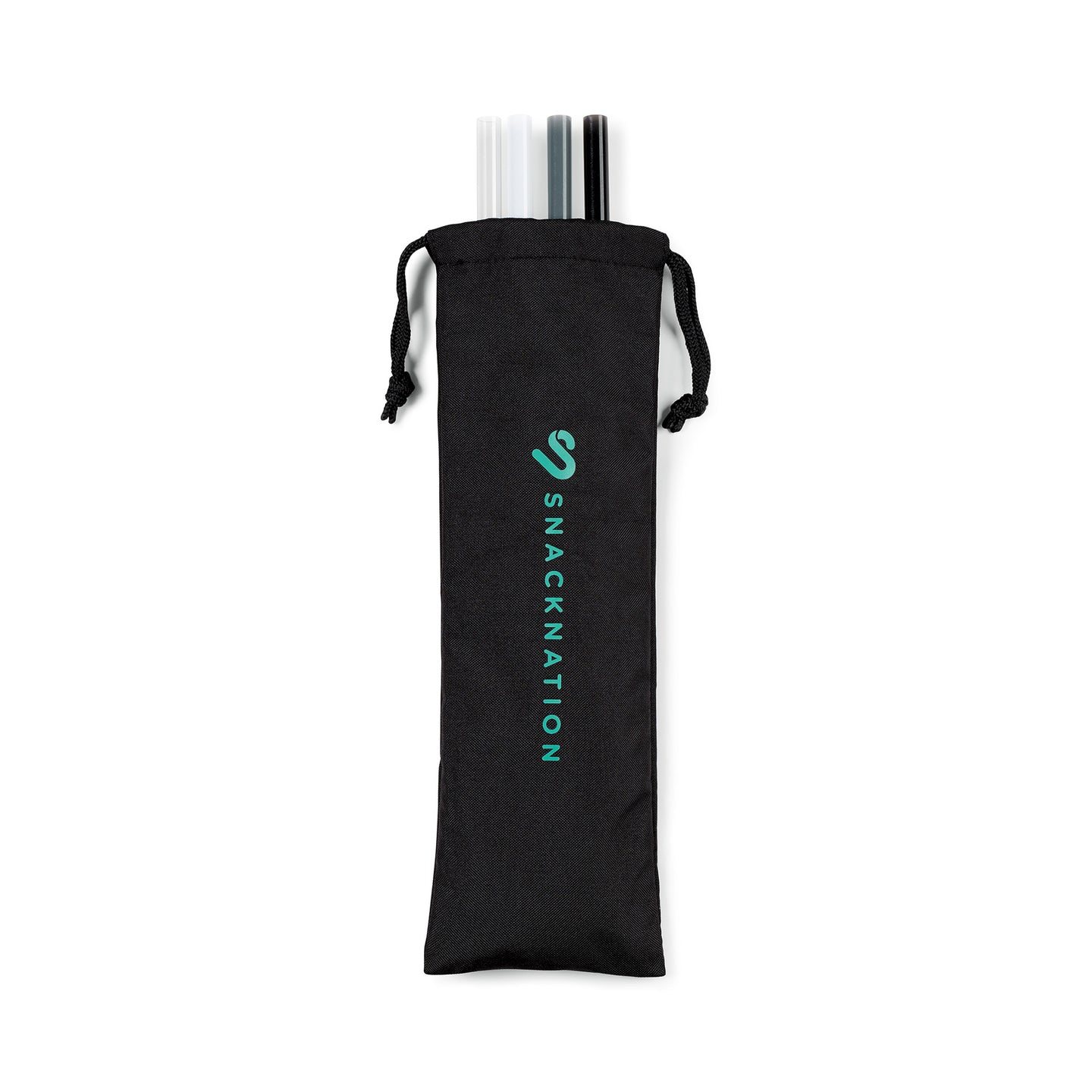 Aviana™ Juniper Reusable Tritan Straw Set - Black | Custom Branded | Lemon Print