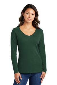 LPC450VLS  Port & Company® Women's Long Sleeve Fan Favorite™ V-Neck Tee - The Lemon Print & Design Studio 