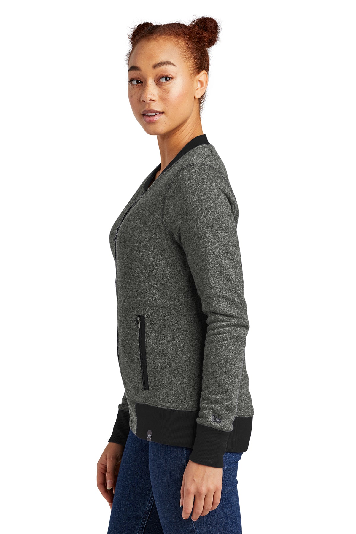 LNEA503 New Era® Women's French Terry Baseball Full-Zip