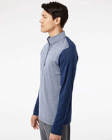 Adidas Men's Ultimate365 Heather Block Print Quarter-Zip Pullover A522