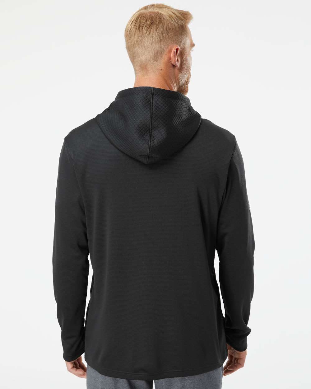 Adidas Men's Textured Mixed Media Midweight Hooded Sweatshirt A530