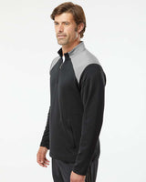 Adidas Men's Textured Mixed Media Quarter-Zip Pullover A532