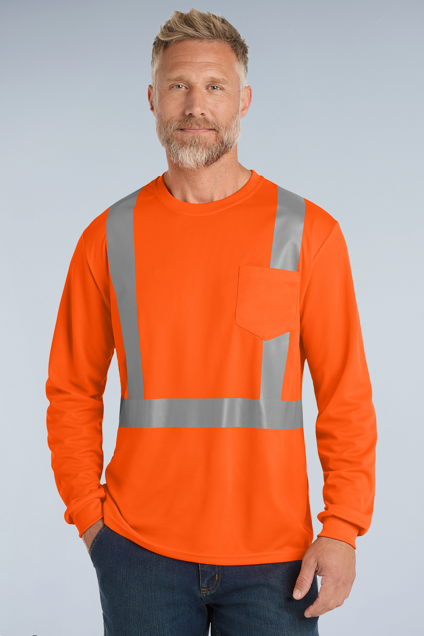 CornerStone® ANSI 107 Class 2 Mesh Long Sleeve Tee | CS201 - The Lemon Print & Design Studio 