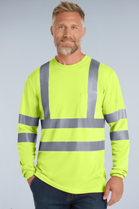 CornerStone® - ANSI 107 Class 3 Long Sleeve Snag-Resistant Reflective T-Shirt | CS409 - The Lemon Print & Design Studio 