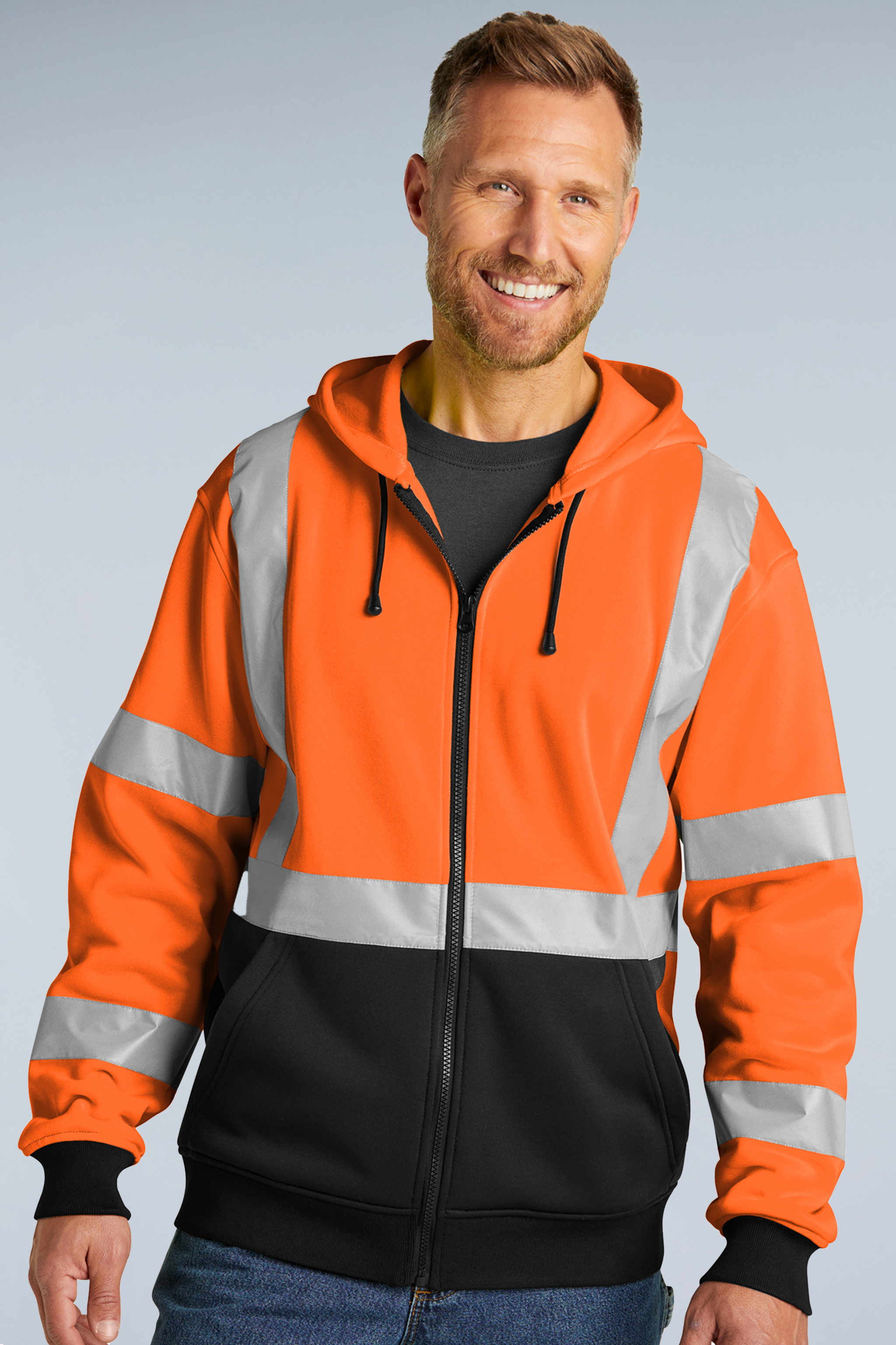 CornerStone® ANSI 107 Class 3 Heavy-Duty Fleece Full-Zip Hoodie | CSF300 - The Lemon Print & Design Studio 