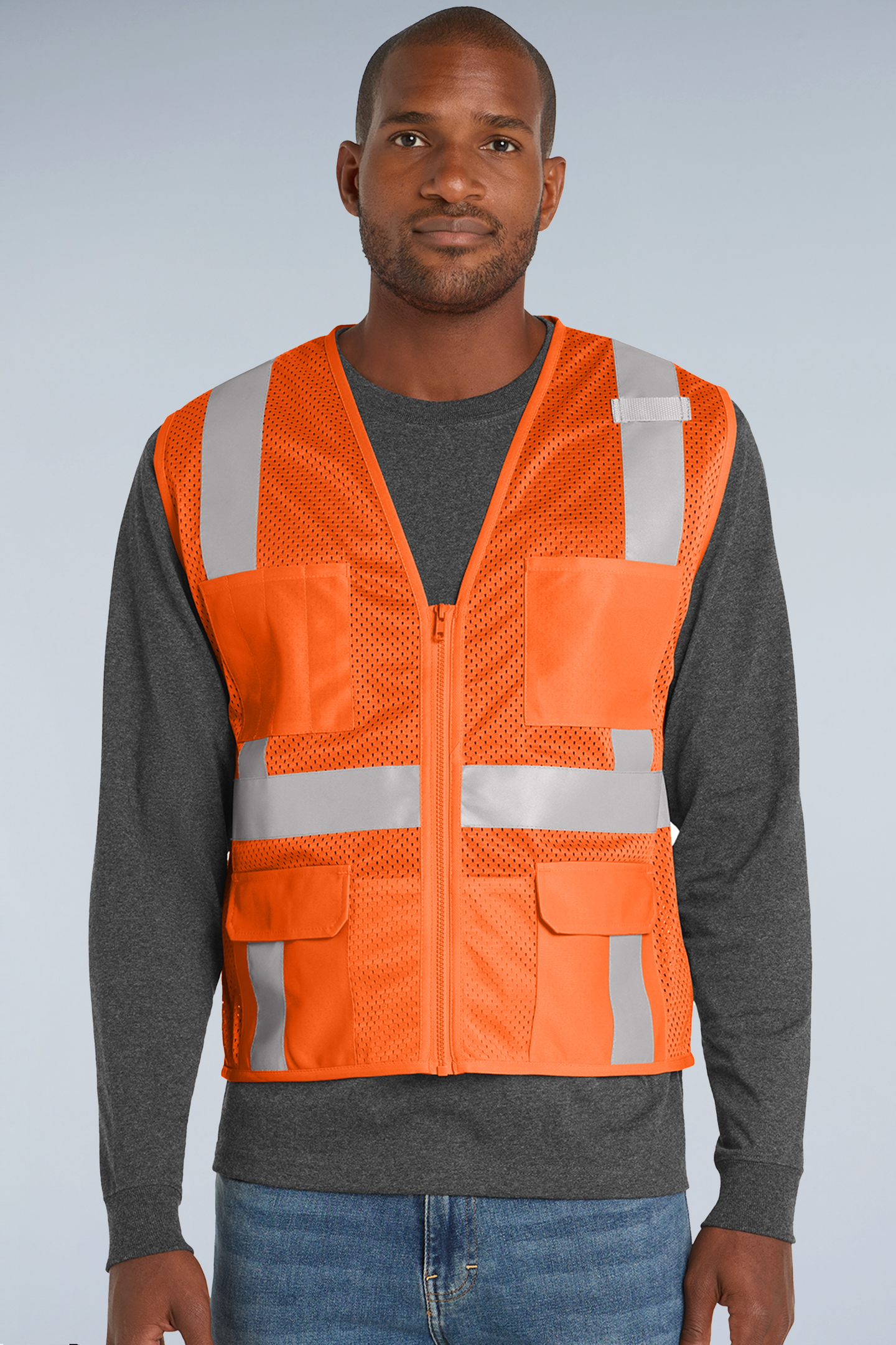 CornerStone® ANSI 107 Class 2 Mesh Six-Pocket Zippered Vest | CSV104 - The Lemon Print & Design Studio 